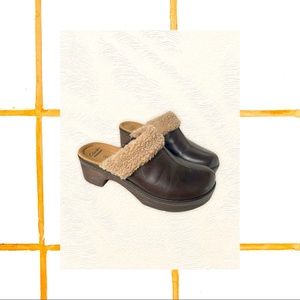 Clarks Faux Fur Clogs